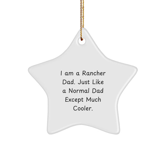 Rancher Gifts from Dad - Funny Star Ornament for Christmas Unique Gift Ideas for Ranchers - Image 1