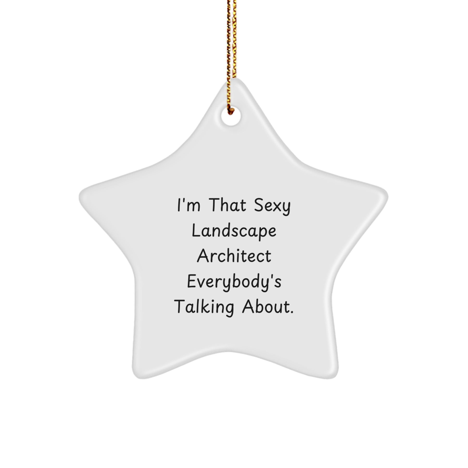 Gifts from Friends for the Sexy Landscape Architect Everybody's Talking About - White Star Ornament, Funny Christmas Unique Gift for Men or Women - Image 1