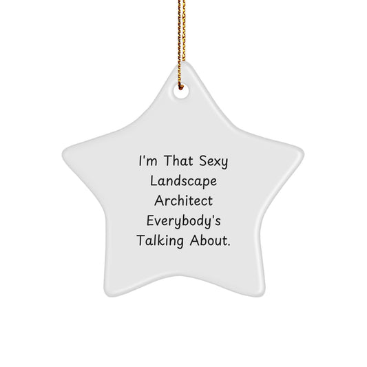 Gifts from Friends for the Sexy Landscape Architect Everybody's Talking About - White Star Ornament, Funny Christmas Unique Gift for Men or Women - Image 1