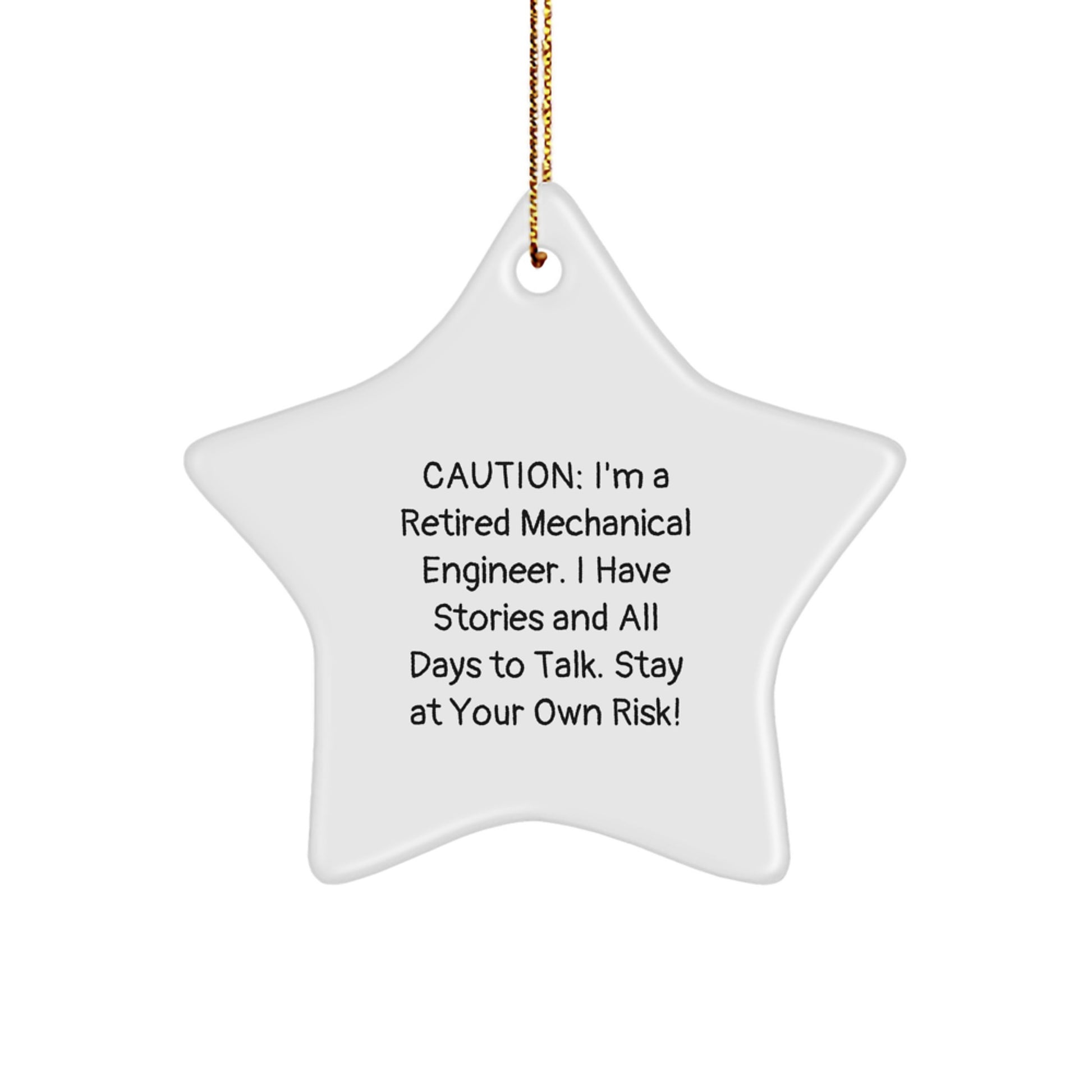 Funny Retired Mechanical Engineer Gifts, Star Ornament for Men, Women, Friends, Coworkers, Family - Christmas Unique Gifts from Husband, Wife, Mom, Dad - Image 1