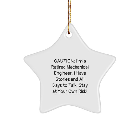 Funny Retired Mechanical Engineer Gifts, Star Ornament for Men, Women, Friends, Coworkers, Family - Christmas Unique Gifts from Husband, Wife, Mom, Dad - Image 1