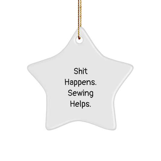 Funny Sewing Gifts from Friends for Women Sewing Enthusiasts Star Ornament Sewing Helps Christmas Unique Gifts - Image 1