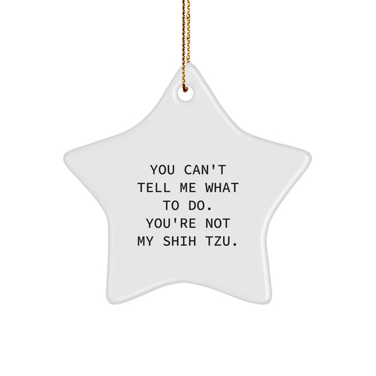 Shih Tzu Dog Star Ornament Gifts from Friends Family, Funny Quote, 'You Can't Tell Me What To Do. You're Not My Shih Tzu.', Unique Christmas Unique Gifts for Shih Tzu Dog Lovers - Image 1