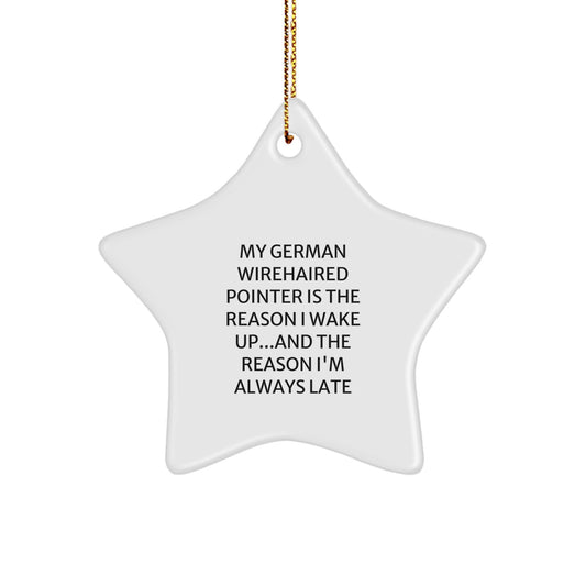 Funny German Wirehaired Pointer Dog Gifts for Men Funny Star Ornament from Friends, Perfect for German Wirehaired Pointer Dog Lovers at Christmas - Image 1