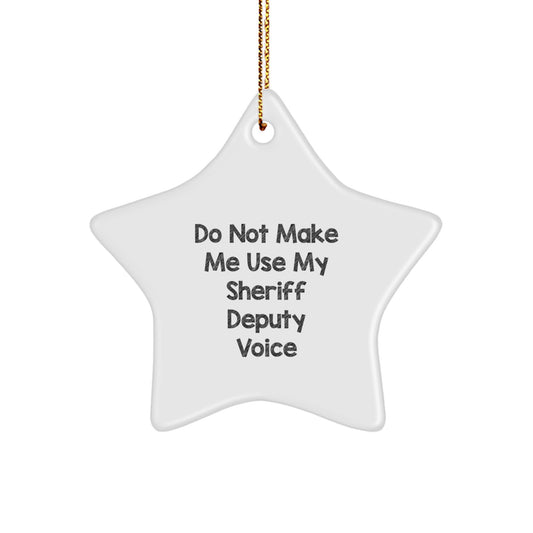 Funny Sheriff Deputy Gifts from Men, Christmas Unique Star Ornaments for Sheriff Deputy Deputy - Image 1