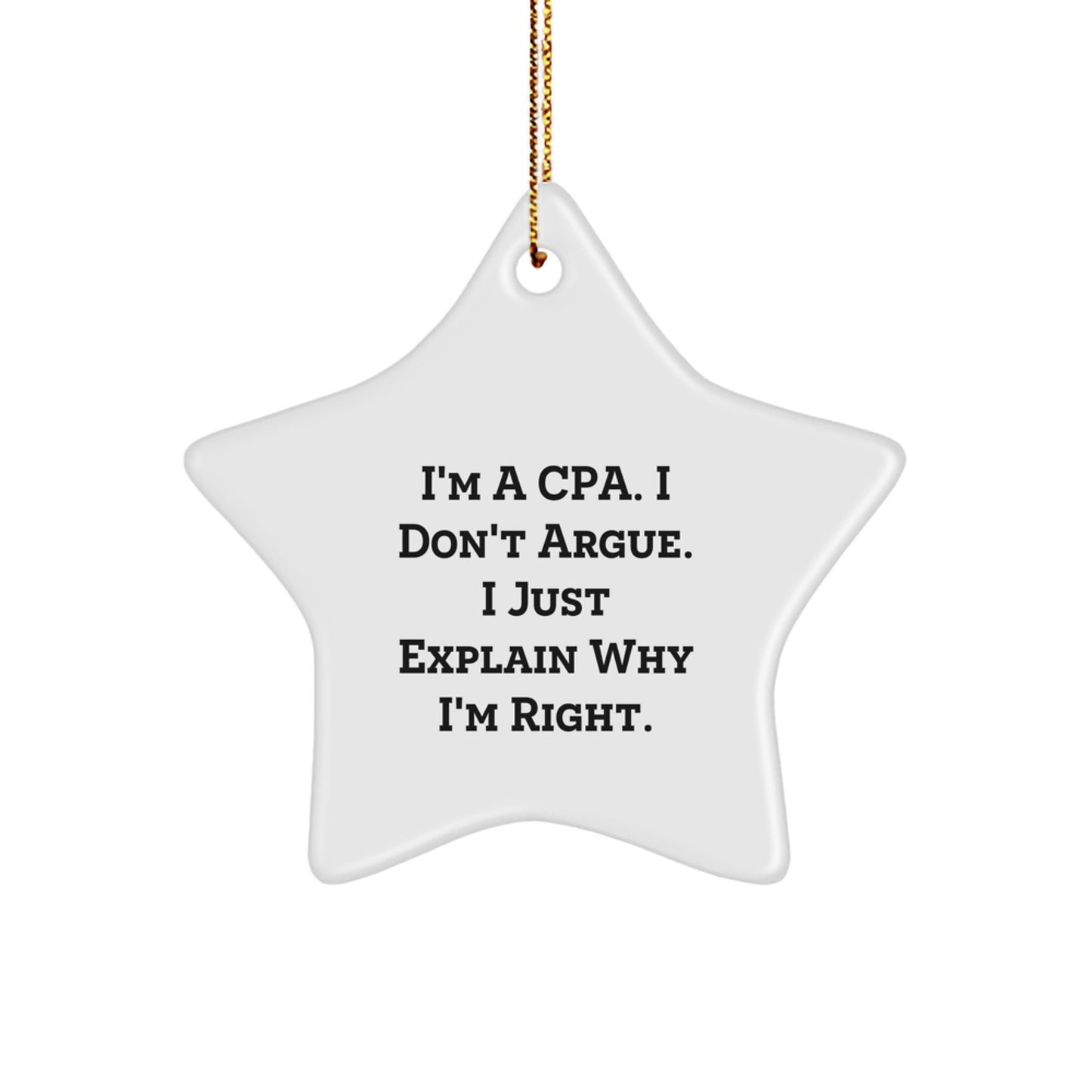 Funny CPA Star Ornament Gifts from Friends and Family for Christmas Decor - Image 1