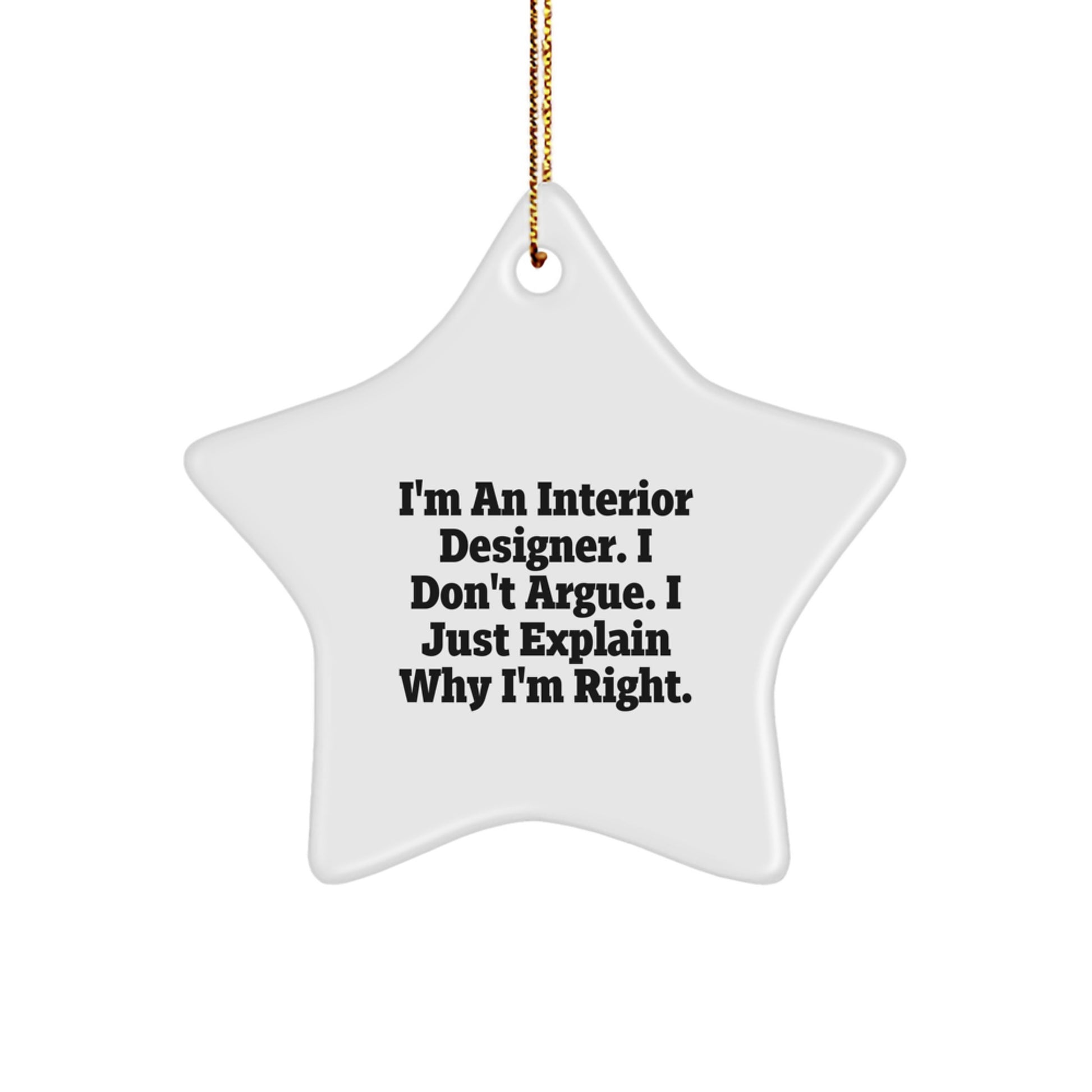 Funny Interior Designer Gifts from Friends for Interior Designer Men Star Ornament - Christmas Unique Star Shaped Decorations - Image 1