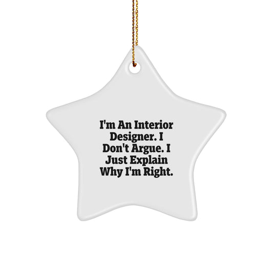Funny Interior Designer Gifts from Friends for Interior Designer Men Star Ornament - Christmas Unique Star Shaped Decorations - Image 1