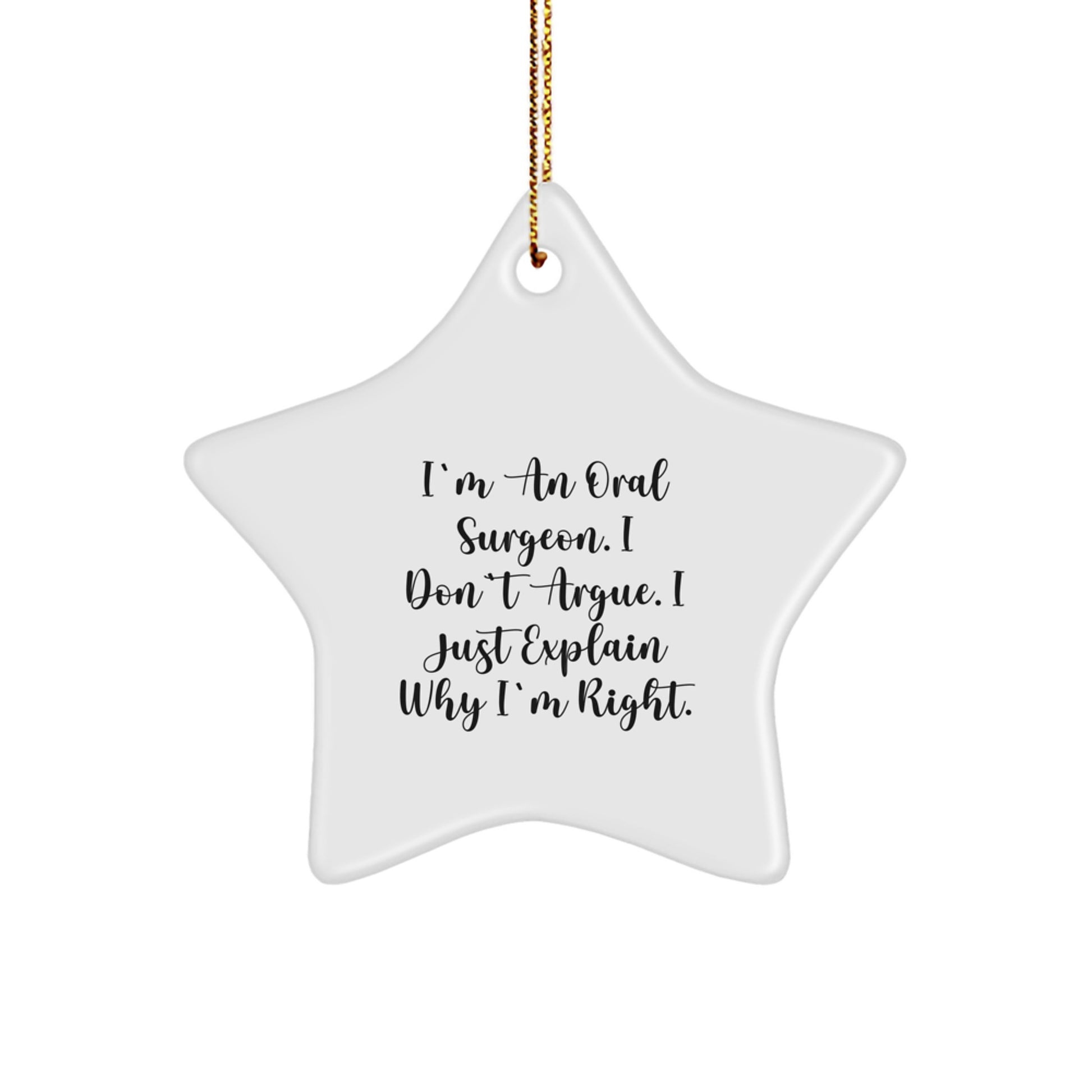 Funny Oral Surgeon Gifts for Men, Star Ornament Quote, Christmas Unique Gifts from Friends to Family - Image 1