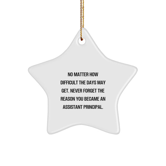 Funny Inspirational Assistant Principal Star Ornament Gifts from Men to Gifts for Assistant Principal Friends - Never Forget The Reason You Became An Assistant Principal. - Image 1