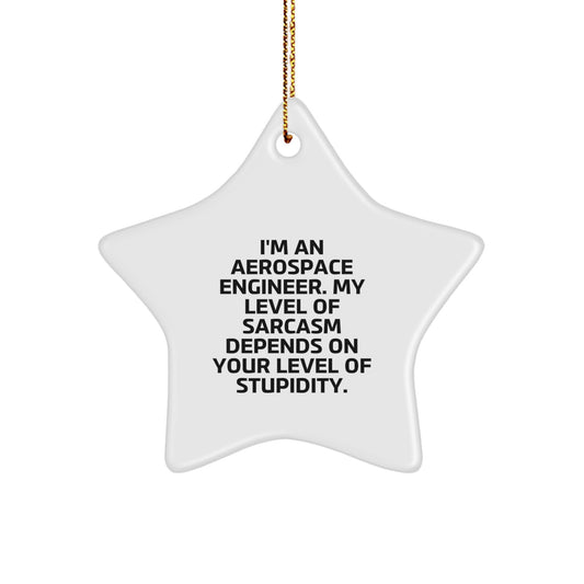 Funny Aerospace Engineer Gifts for Him from Friends, Sarcasm Holiday Star Ornament, Christmas Unique Decorations - Image 1