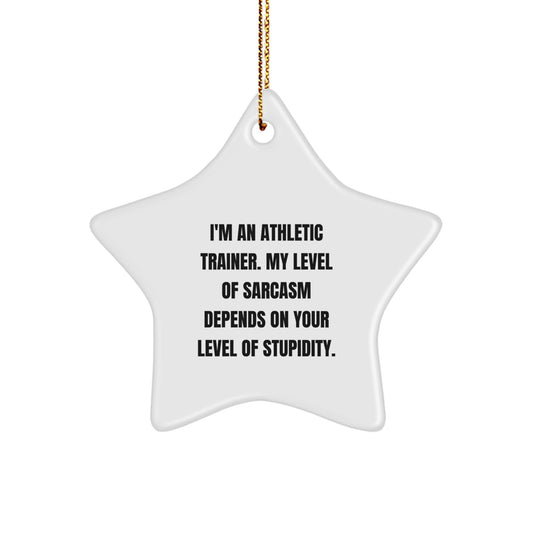 Funny Athletic Trainer Star Ornament, Gifts for Men, Women, or Friends from Family, Christmas Unique Gifts, Star Shaped, White, Inspirational Sarcasm Quote - Image 1