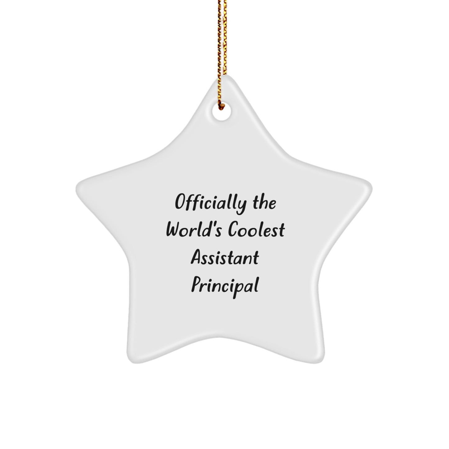 Funny Assistant Principal Gifts for Christmas, Officially The World's Coolest Star Ornament, Gifts from Friends and Family - Image 1