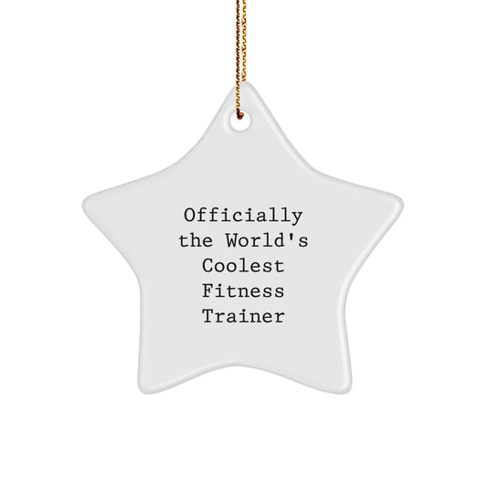 Funny Fitness Trainer Star Ornament, Gifts from Friends for Fitness Enthusiast Men, Officially The World's Best Christmas Unique Gifts - Image 1