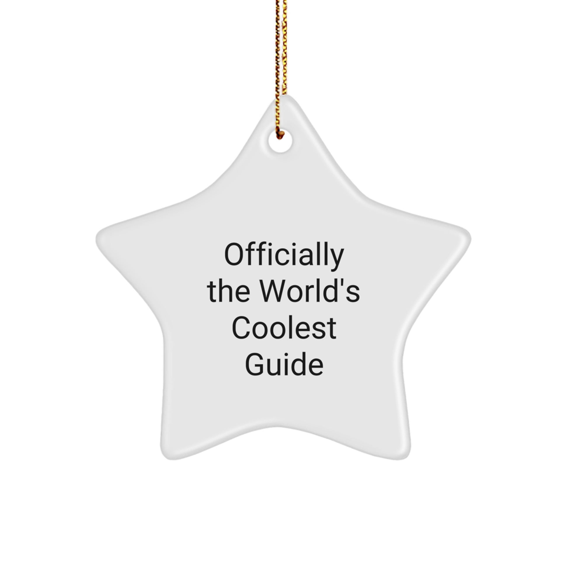 Officially the World's Coolest Guide Gifts from Friends for Guide Enthusiasts - Star Ornament, Funny Quote, White, 3.25'' Tall, Christmas Unique Gifts