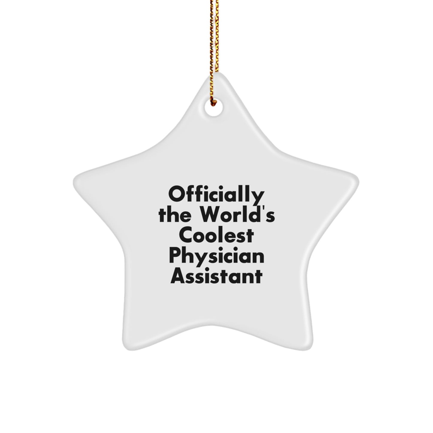 Gifts from Men to Physician Assistants - Officially The World's Coolest PA Star Ornament, Funny Quote, Christmas Unique Gifts - Image 1