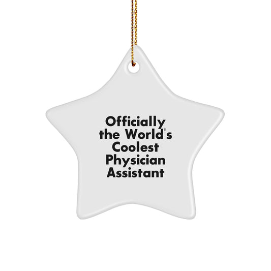 Gifts from Men to Physician Assistants - Officially The World's Coolest PA Star Ornament, Funny Quote, Christmas Unique Gifts - Image 1