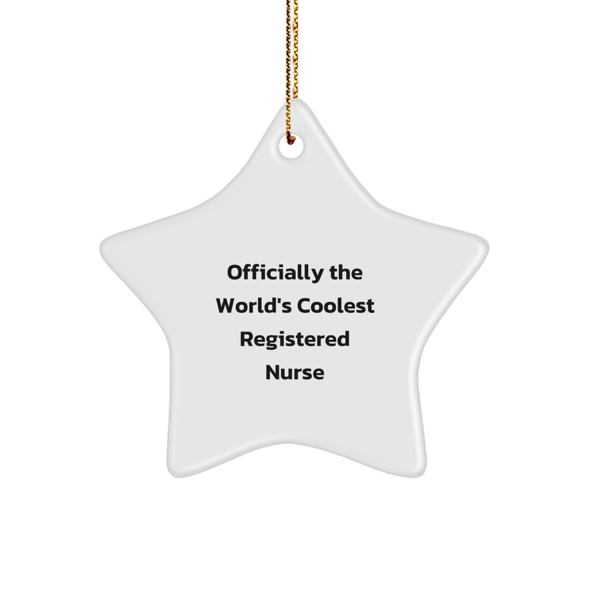 Funny Registered Nurse Gifts from Family - Officially The World's Coolest Registered Nurse Star Ornament for Christmas Unique Gifts - Image 1