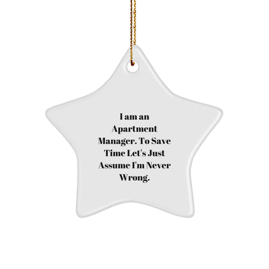 Funny Apartment Manager Christmas Unique Gifts from Friends - Star Ornament for Apartment Manager, Men, Women - Unique Star Shaped Gift for Apartment Manager on Christmas - Image 1