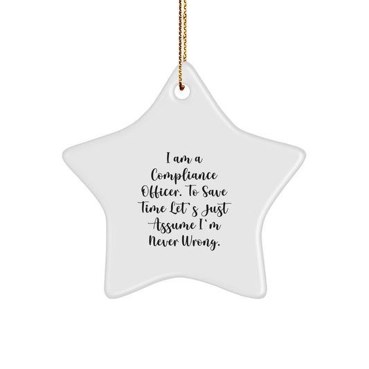 Funny Compliance Gifts for Compliance Officer - Compliance Officer Star Ornament for Christmas Unique - Image 1