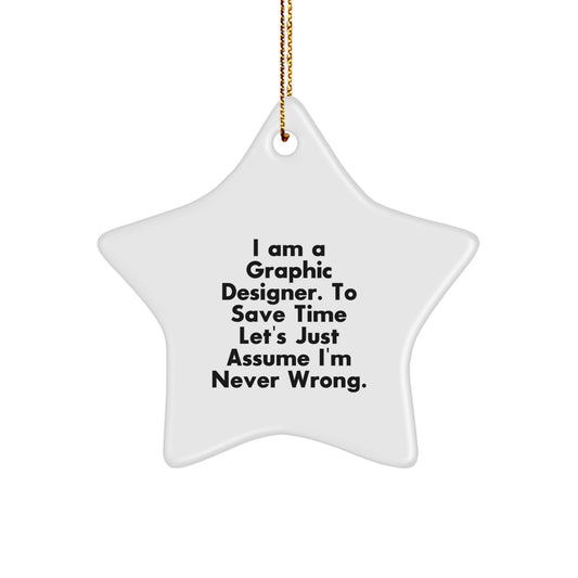 Funny Graphic Designer Star Ornaments for Christmas Unique Gifts from Friends to Family Members - Image 1