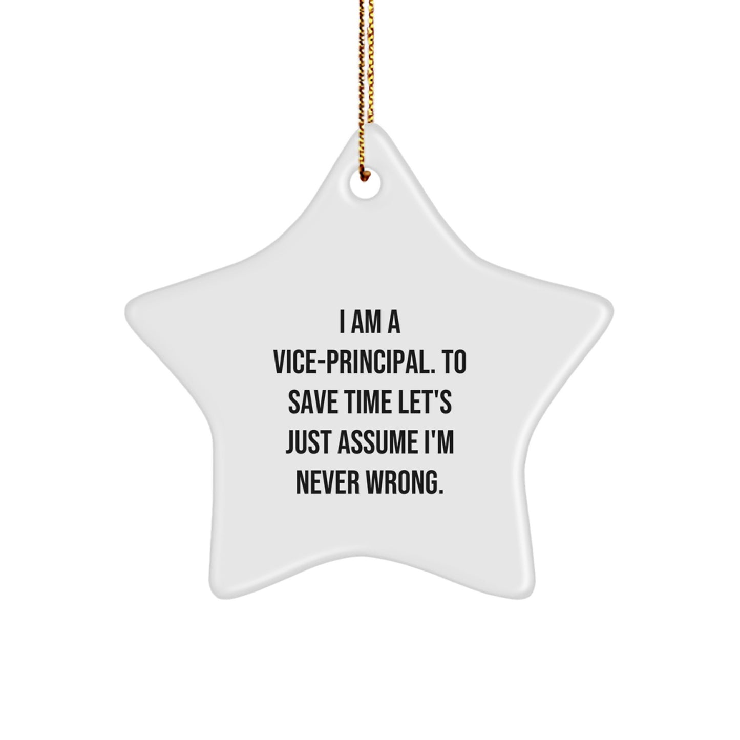 Funny Vice-principal Gifts for Men - Vice-principal Star Ornament, I Am Never Wrong Humor, Christmas Unique Gifts from Friends - Image 1