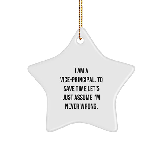 Funny Vice-principal Gifts for Men - Vice-principal Star Ornament, I Am Never Wrong Humor, Christmas Unique Gifts from Friends - Image 1