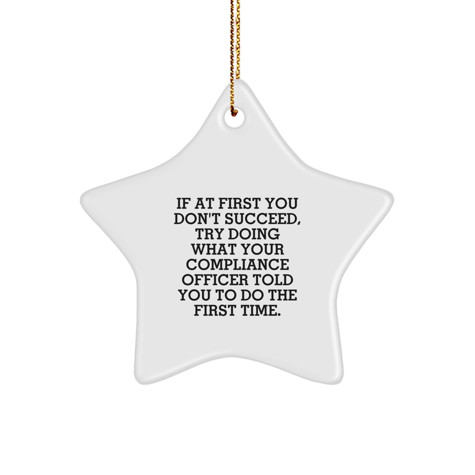 Funny Compliance Officer Gifts, Star Ornament Christmas Unique Gifts from Friends, Gifts for Compliance Officer Men Women Coworkers - Image 1