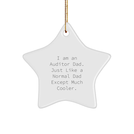 Funny Auditor Gifts from Dad to Auditor Kids Star Ornament, Christmas Unique Gifts for Auditor Friends Family - Image 1