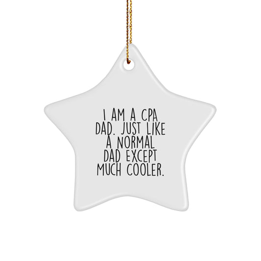 Funny CPA Gifts for Men, White Star Ornament, I Am A Cpa Dad Gifts from Family - Image 1