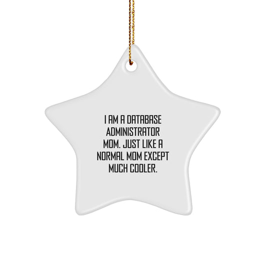 Funny Database Administrator Mom Star Ornament, Unique Gifts for Database Administrator Mom, Gifts from Family at Christmas - Image 1