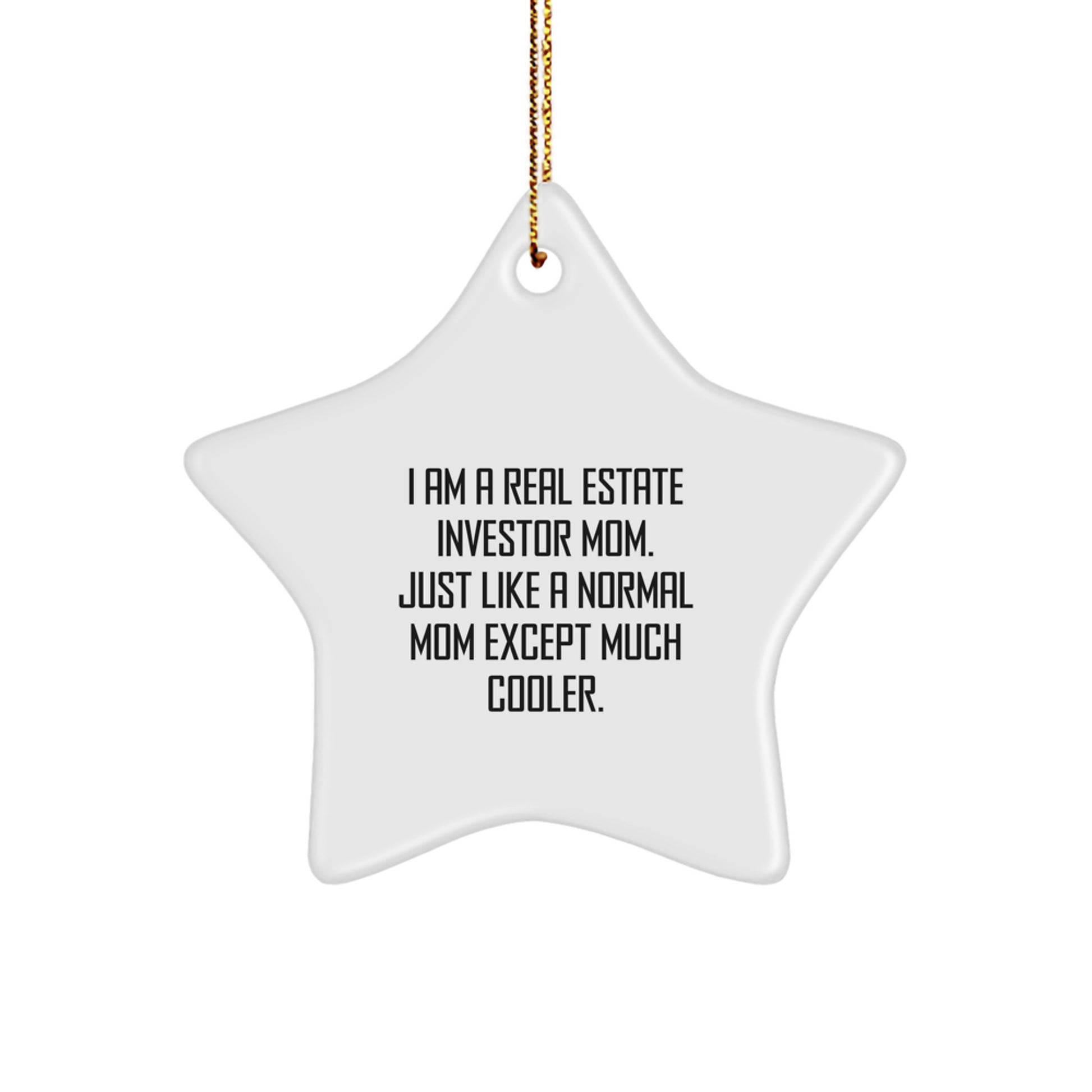 Real Estate Investor Mom's Cool Star Ornament Gifts for Christmas, From Mom to Real Estate Investor Friend - Image 1