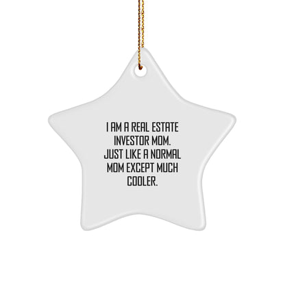 Real Estate Investor Mom's Cool Star Ornament Gifts for Christmas, From Mom to Real Estate Investor Friend - Image 1