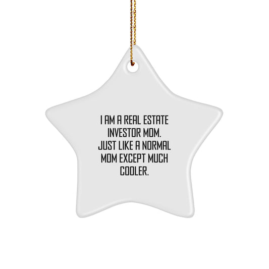 Real Estate Investor Mom's Cool Star Ornament Gifts for Christmas, From Mom to Real Estate Investor Friend - Image 1