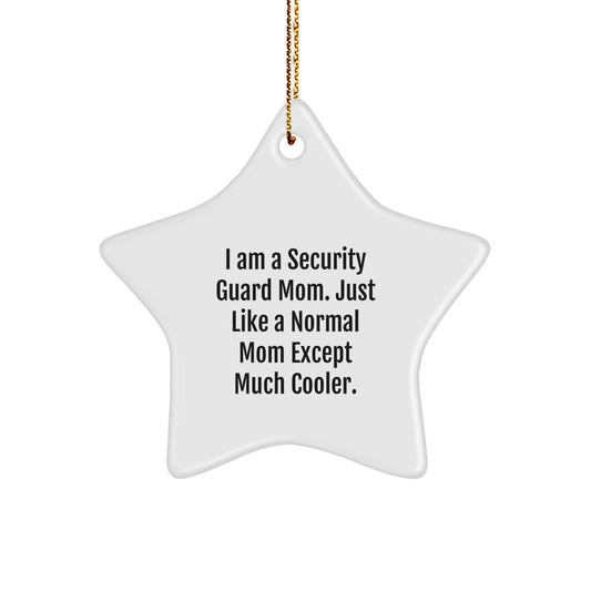 Funny Security Guard Mom Gifts from Friends, Christmas Unique Star Ornament for Security Guard Men, Women, Family, Coworkers - Image 1