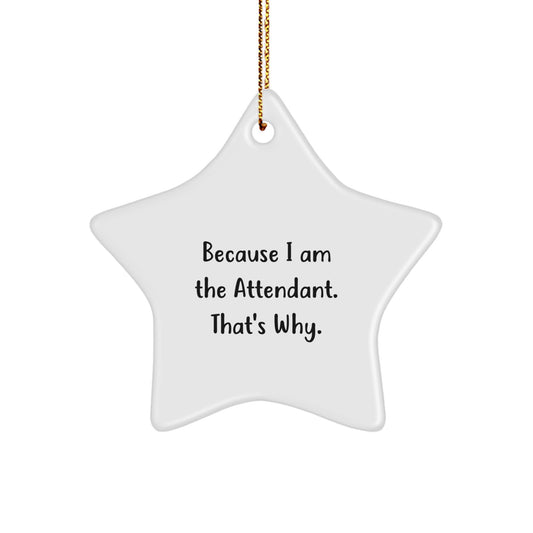 Funny Attendant Gifts from Men to Women Christmas Unique Gifts - Because I Am The Attendant. That's Why. - Image 1