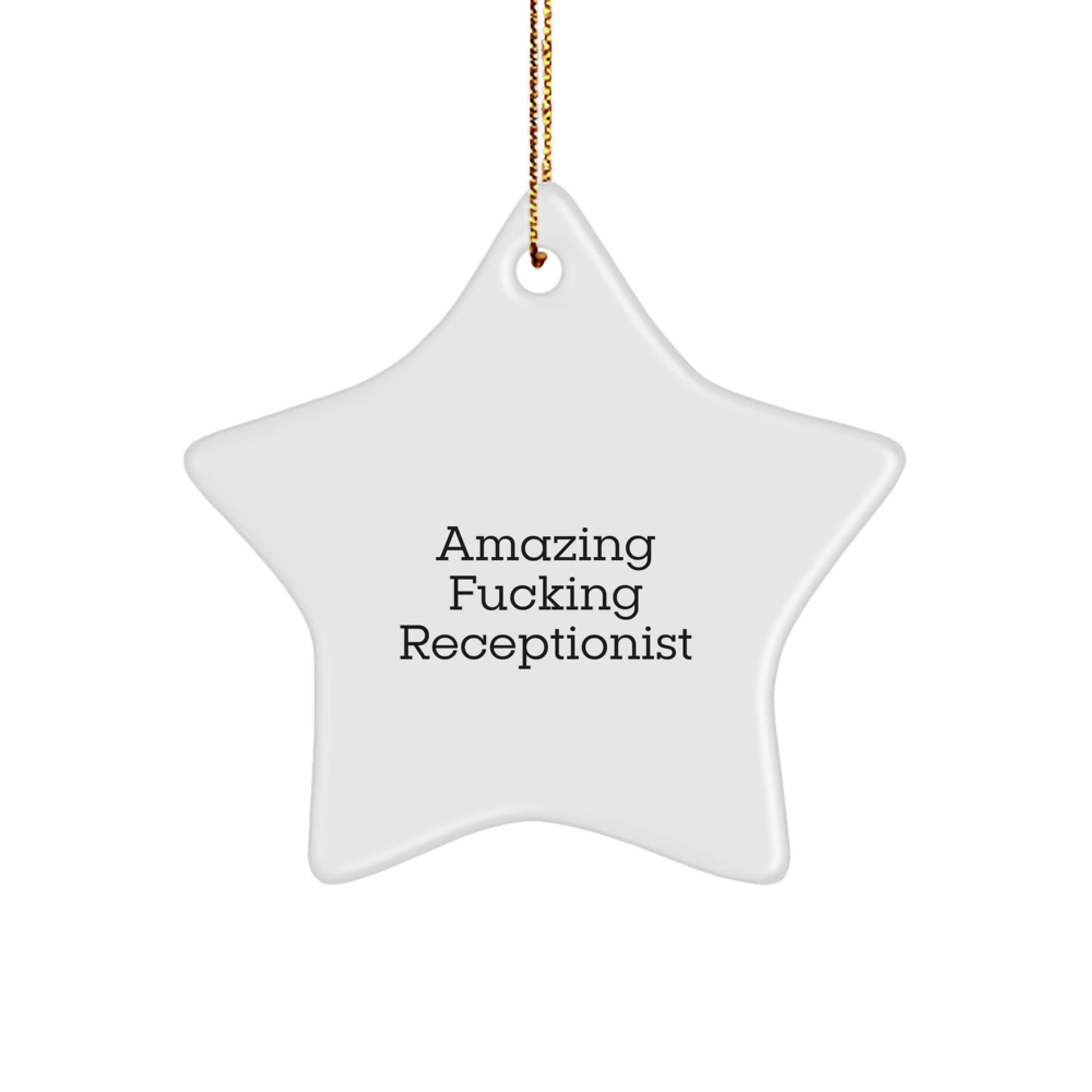 Funny Receptionist Gifts, Star Ornament for Receptionist, Christmas Unique Gifts from Friends to Receptionist - Image 1