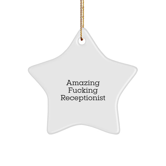 Funny Receptionist Gifts, Star Ornament for Receptionist, Christmas Unique Gifts from Friends to Receptionist - Image 1
