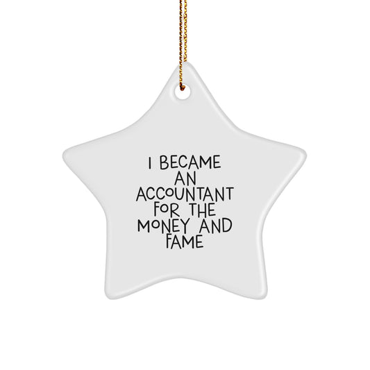 Gifts for Accountants, Funny Quote Star Ornament for Christmas Unique Gifts from Friends - Image 1
