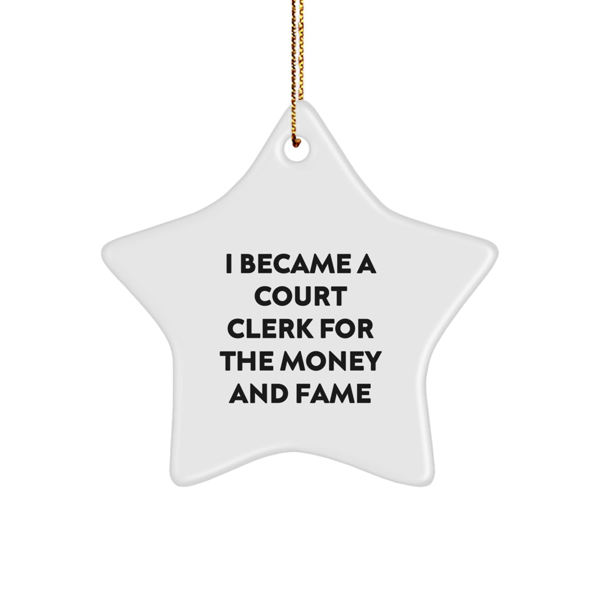 Court Clerk Star Ornament Funny Gifts from Friends for Court Clerk Christmas Unique Gifts - Image 1