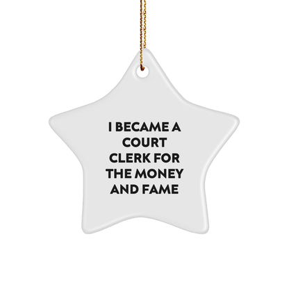 Court Clerk Star Ornament Funny Gifts from Friends for Court Clerk Christmas Unique Gifts - Image 1