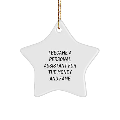 Gifts from Boss to Personal Assistant, Funny Star Ornament, Christmas Unique Star Shaped Decorations - Image 1