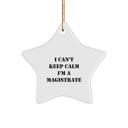 Funny Magistrate Christmas Unique Gifts for Men - I'm A Magistrate Star Ornament with Gold Cord, Gifts from Friends or Family - Image 1