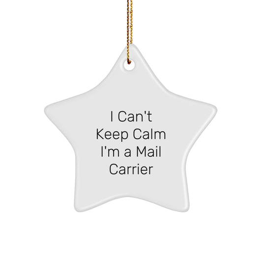 I Can't Keep Calm I'm A Mail Carrier Gifts from Friends to Mail Carrier Star Ornament, Funny Unique Christmas Unique Gifts for Mail Carrier - Image 1