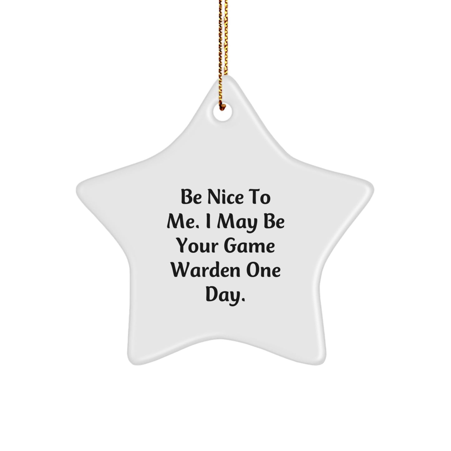 Gifts from Family and Friends for Game Wardens - Cute Star Ornament, Be Nice to Me One Day, Christmas Unique Gifts - Image 1
