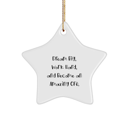 CFO Star Ornament Gifts from Friends and Family - Inspirational 'Dream Big, Work Hard, And Become An Amazing Cfo.' Christmas Unique Gifts - Image 1