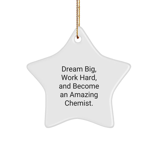Funny Inspirational Gifts from Men to Chemist Friends for Christmas - Star Ornament, Dream Big - White Color - Image 1