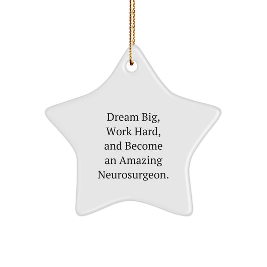 Funny Inspirational Christmas Unique Gifts for Neurosurgeon Star Ornament, Handmade Star Shaped Decorations with Sublimation Printing, Gifts for Friends and Family from Men - Image 1