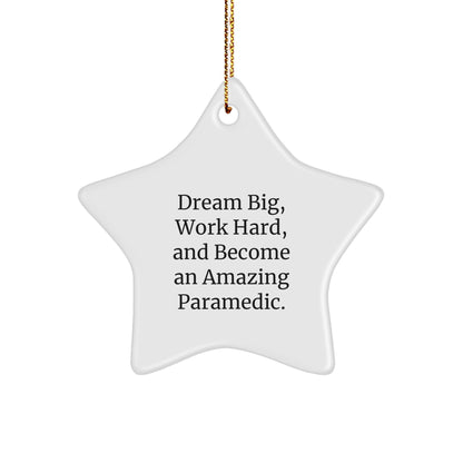 Rescue Worker Inspiration Gifts, Funny Star Ornament, Christmas Unique Gifts from Friends to Rescue Worker Men, Dream Big, Work Hard - Image 1