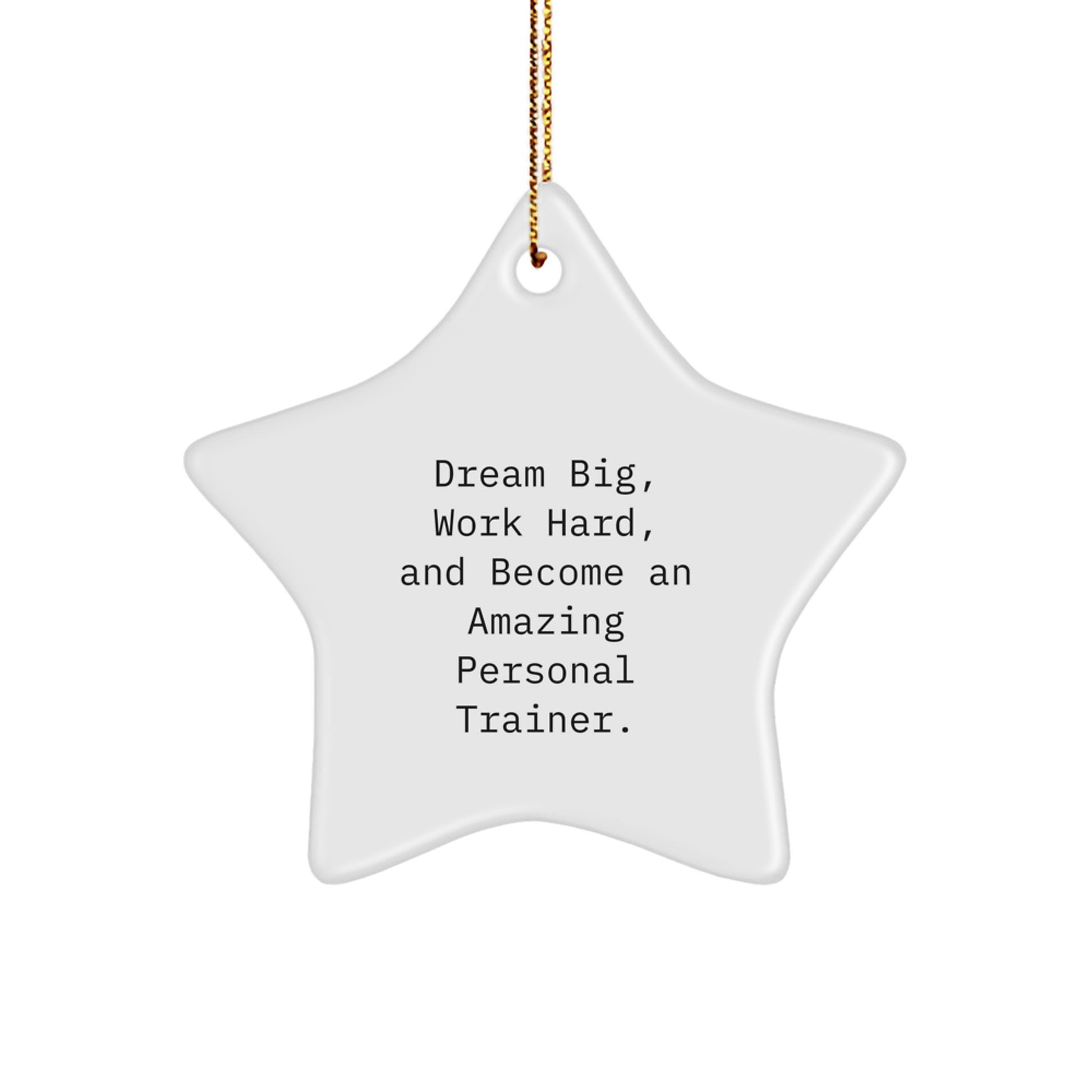 Personal Trainer Star Ornament Gifts from Friends for Christmas - 'Dream Big, Work Hard, And Become An Amazing Personal Trainer.' - Image 1
